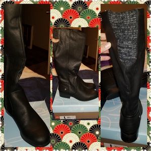 Life Stride Black Calf-Length Boots, Wide Width